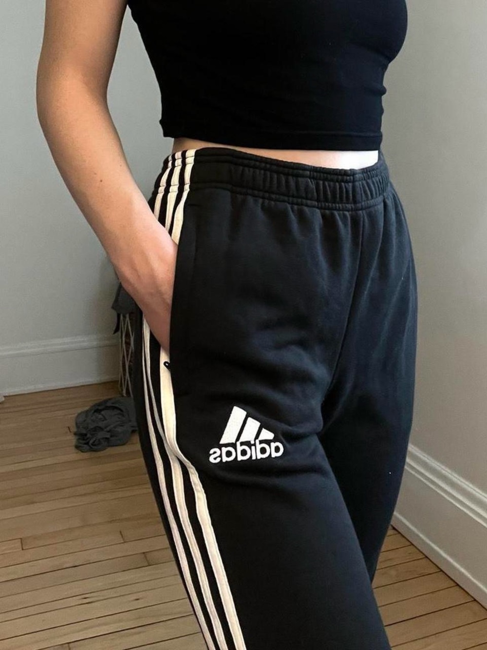 Adidas Black Sweat Pants | 3 Stripes | New with Tags